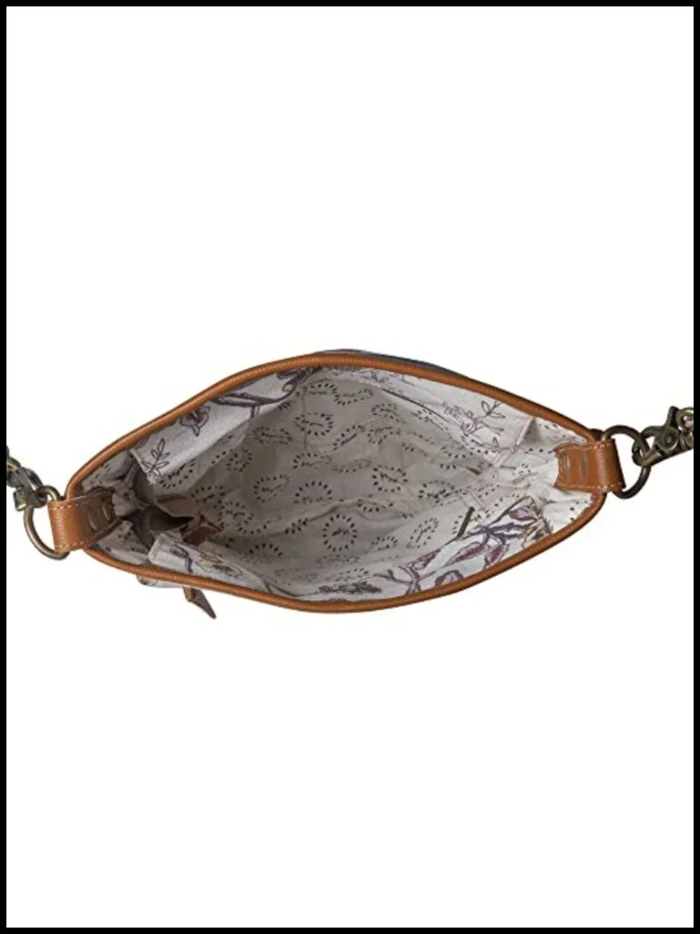 Upcycled Canvas Leather Shoulder Crossbody Bag